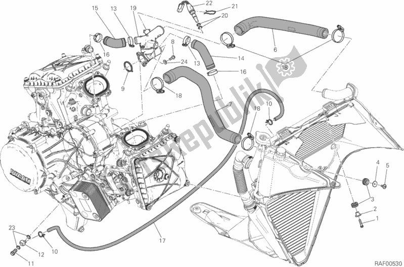 Todas las partes para Sistema De Refrigeración de Ducati Superbike 1299 ABS USA 2015